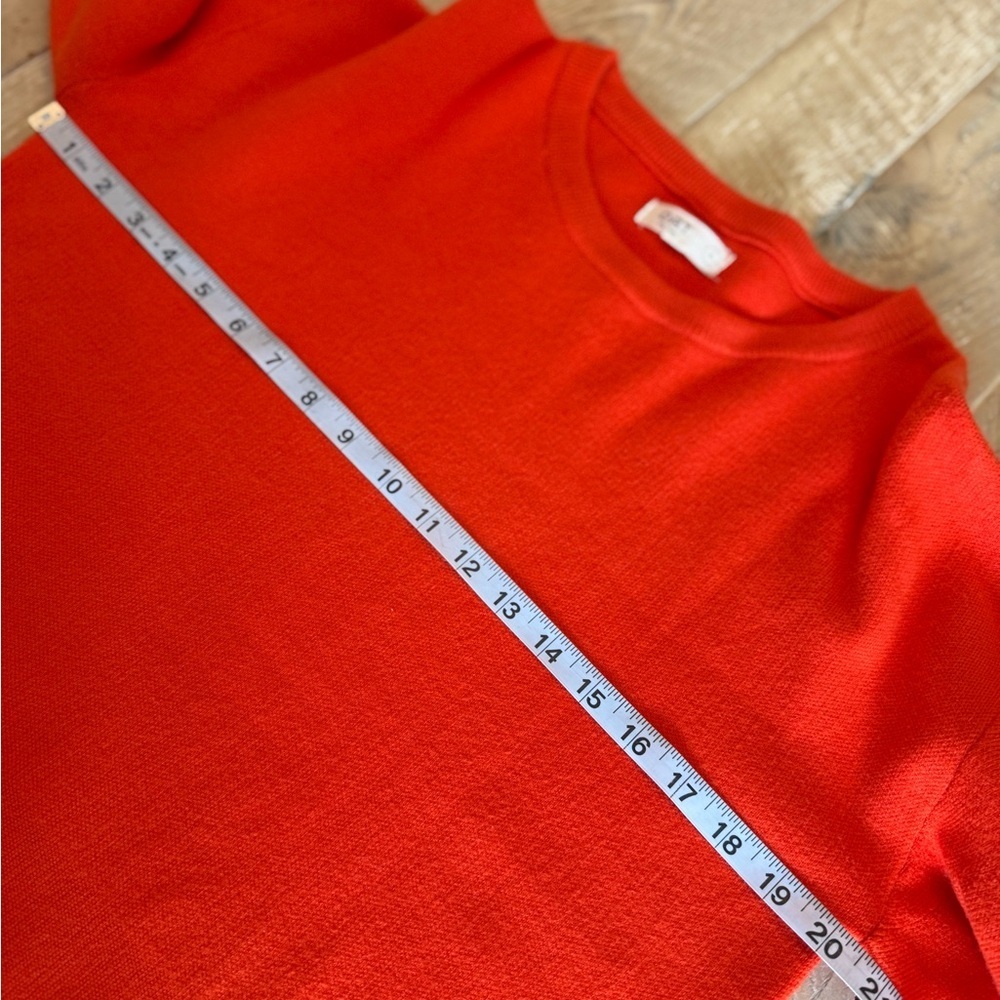 Oat New York Orange Crewneck Puff-Sleeve Sweater S - Picture 5 of 7